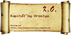 Kapitány Orsolya névjegykártya